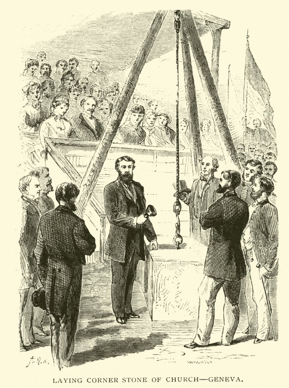 Posa della prima pietra della chiesa, Ginevra da American School