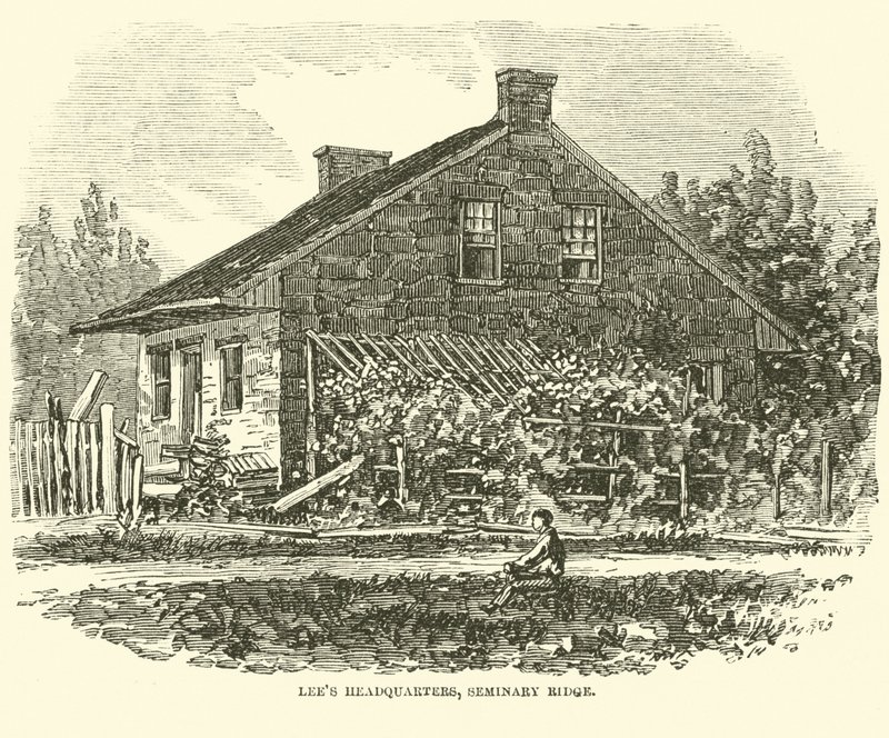 Quartier generale di Lee, Seminary Ridge, luglio 1863 da American School