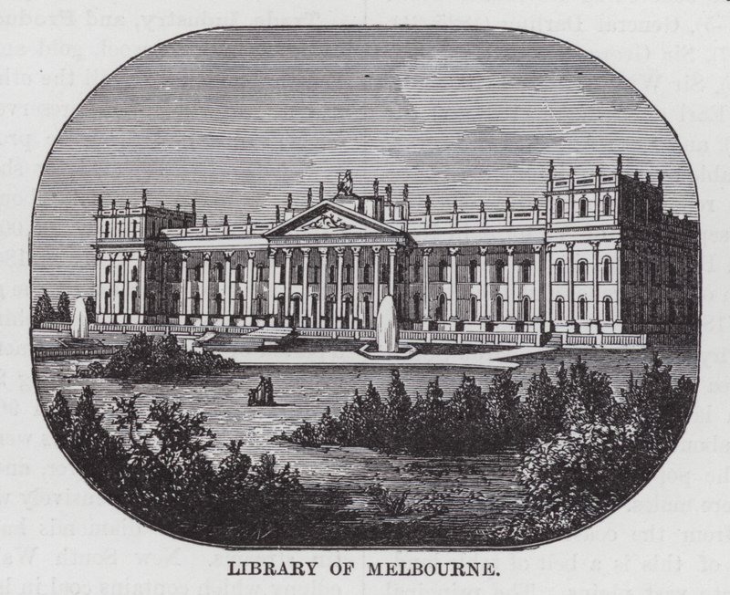 Biblioteca di Melbourne (incisione) da American School