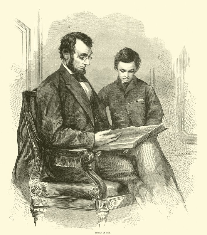 Lincoln a casa, aprile 1865 da American School