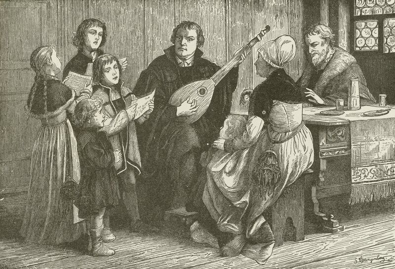 Lutero in mezzo alla sua famiglia da American School