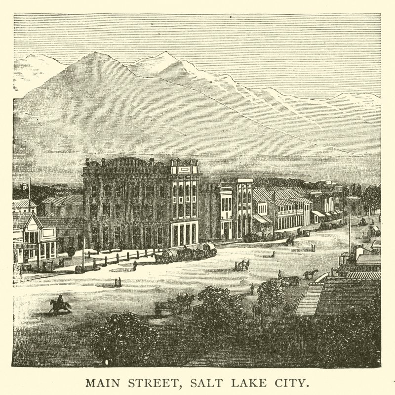 Main Street, Salt Lake City (incisione) da American School