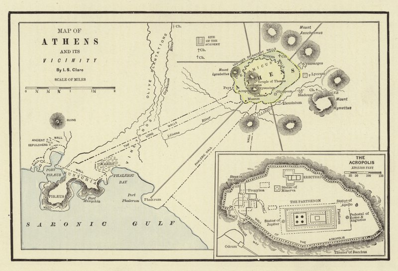 Mappa di Atene e dei suoi dintorni; L