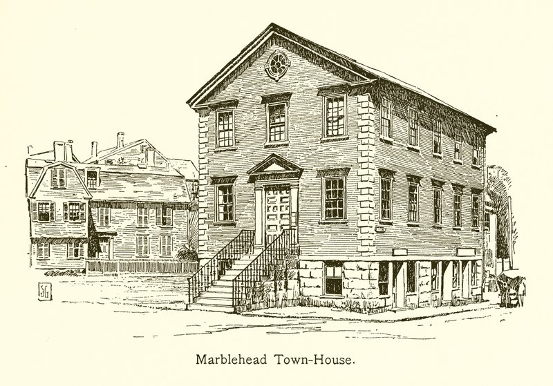 Casa comunale di Marblehead (incisione) da American School