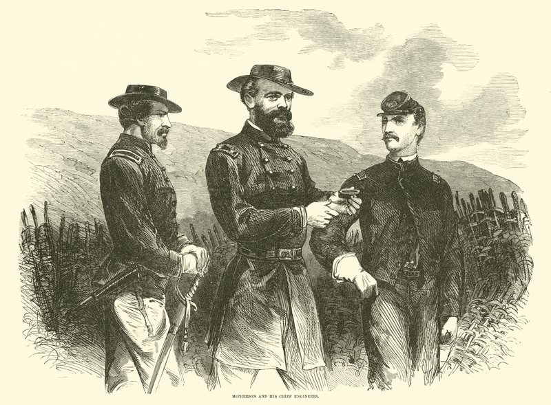 McPherson e i suoi ingegneri capo, maggio 1863 da American School