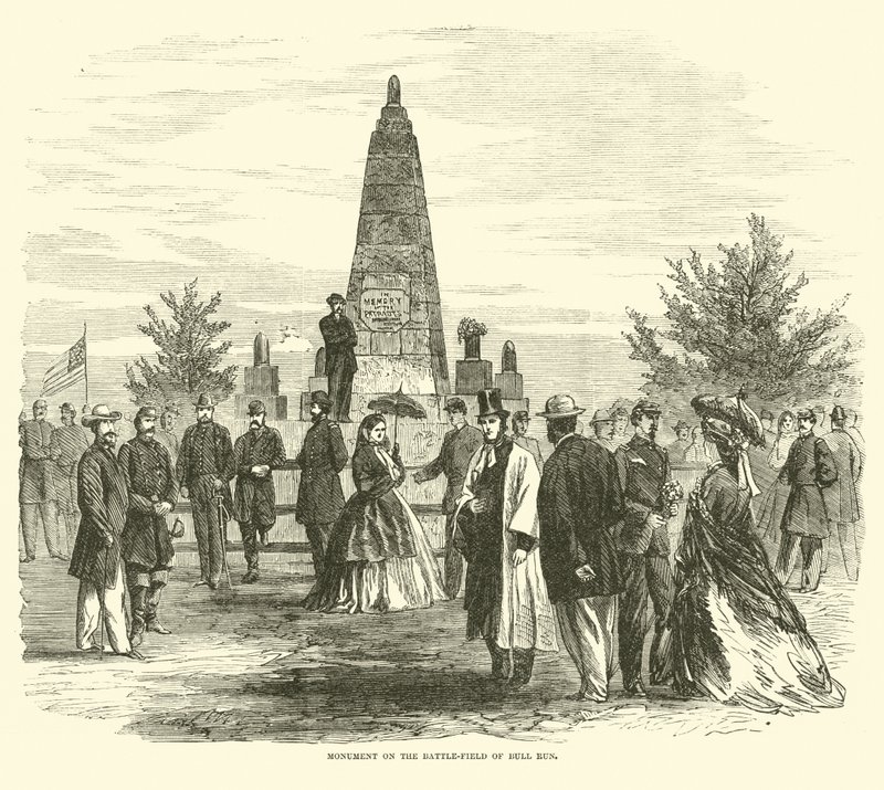 Monumento sul campo di battaglia di Bull Run, settembre 1862 da American School