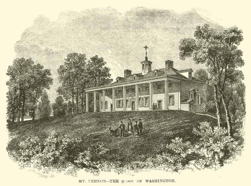 Mount Vernon, la casa di Washington (incisione) da American School