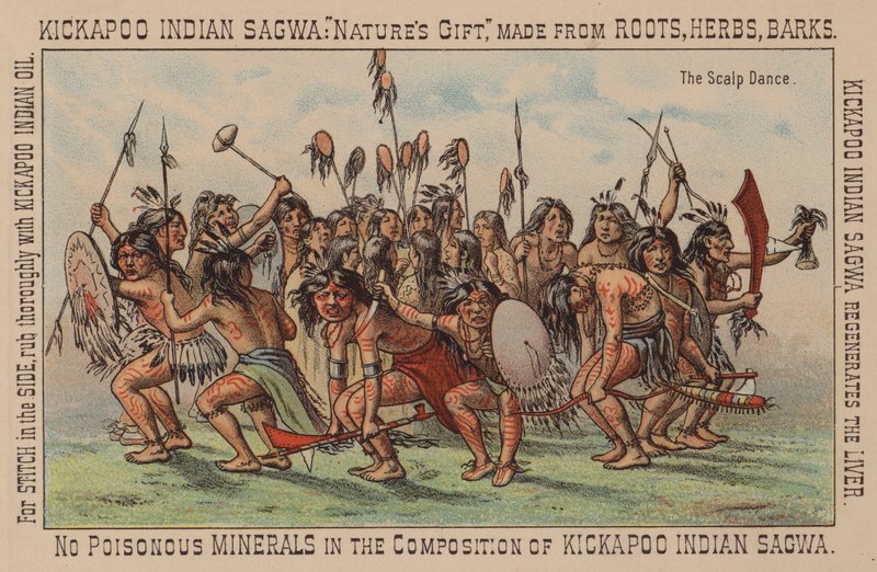 Danza dello scalpo dei nativi americani da American School