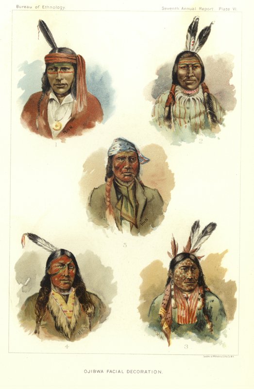 Decorazione Facciale Ojibwa da American School