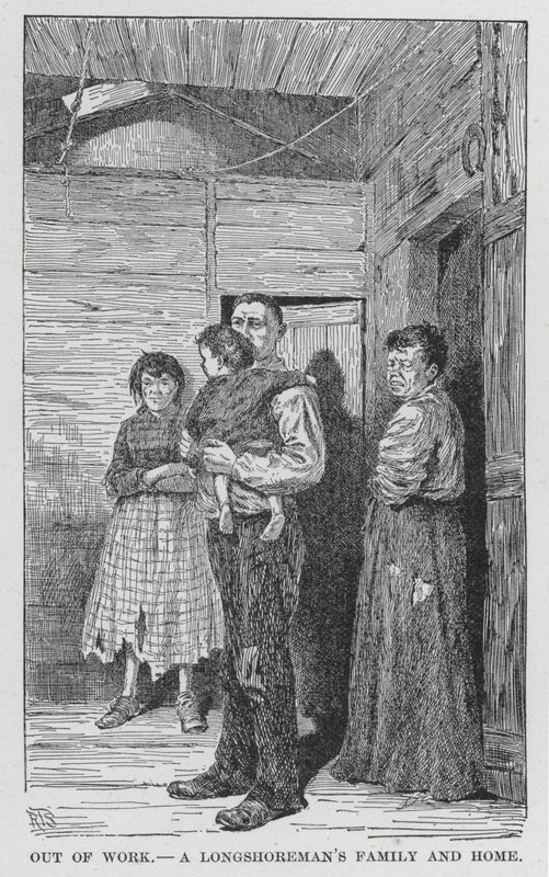 Disoccupato, La famiglia e la casa di un portuale (litografia) da American School