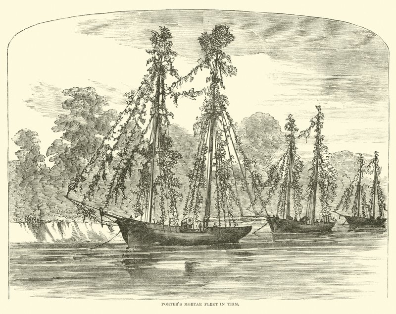 La flotta di mortai di Porter in assetto, giugno 1862 da American School