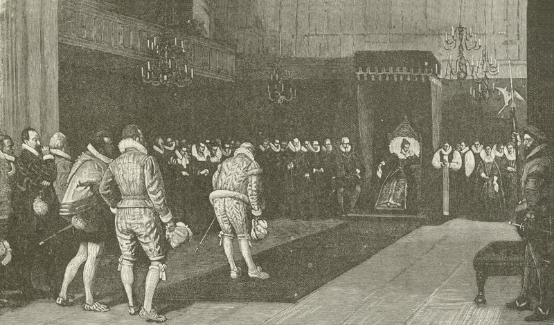 La regina Elisabetta riceve gli ambasciatori francesi dopo il massacro di San Bartolomeo da American School