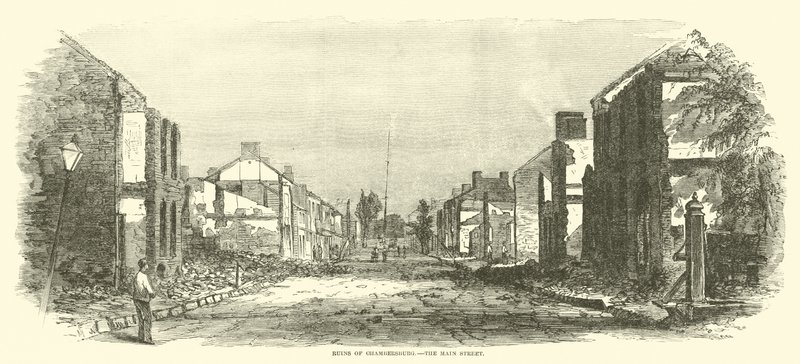 Rovine di Chambersburg, la strada principale, settembre 1864 da American School