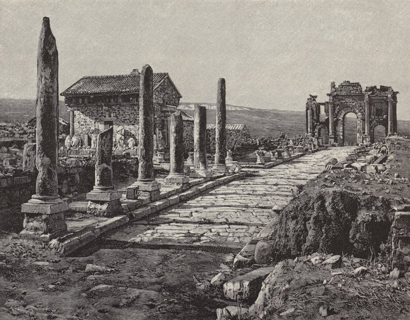 Rovine della città romano-berbera di Timgad (antica Thamugas), Algeria da American School
