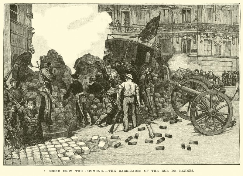 Scena dalla Comune, le barricate di Rue de Rennes da American School