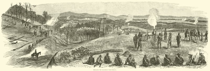 Bombardamento della ferrovia vicino a Resaca, maggio 1864 da American School