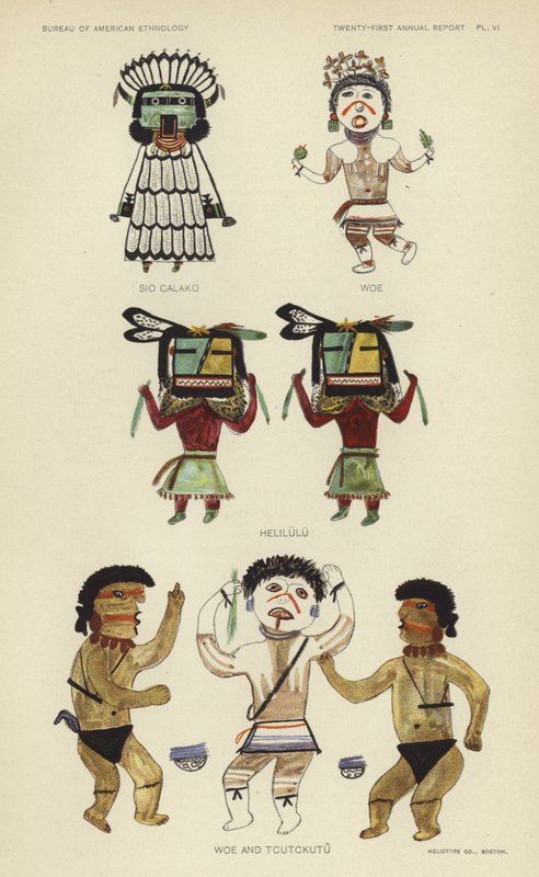 Sio Calako, Woe, Helilulu, Woe e Tcutckutu (litografia a colori) da American School