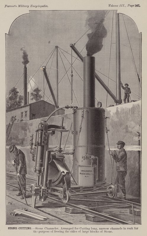 Taglio della pietra, canale di pietra da American School