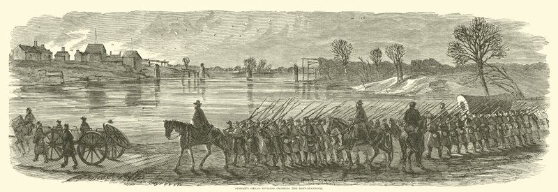 La Grande Divisione di Sumner attraversa il Rappahannock, dicembre 1862 da American School