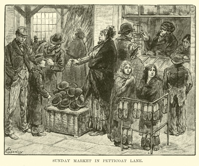 Mercato della Domenica in Petticoat Lane da American School