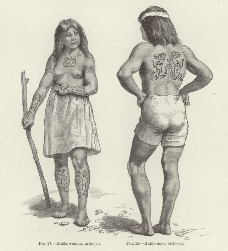 Donna e uomo Haida tatuati da American School