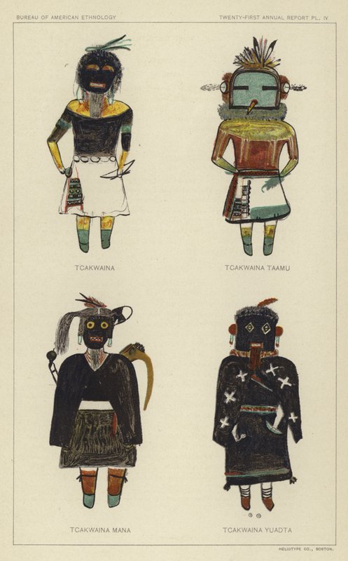 Tcakwaina, Tcakwaina Taamu, Tcakwaina Mana, Tcakwaina Yuadta (litografia a colori) da American School