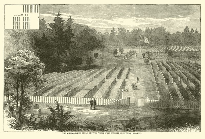 Il cimitero di Andersonville dove furono sepolti 14.000 prigionieri dell