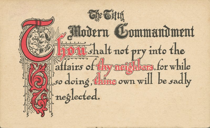 Il quinto comandamento moderno (litografia a colori) da American School