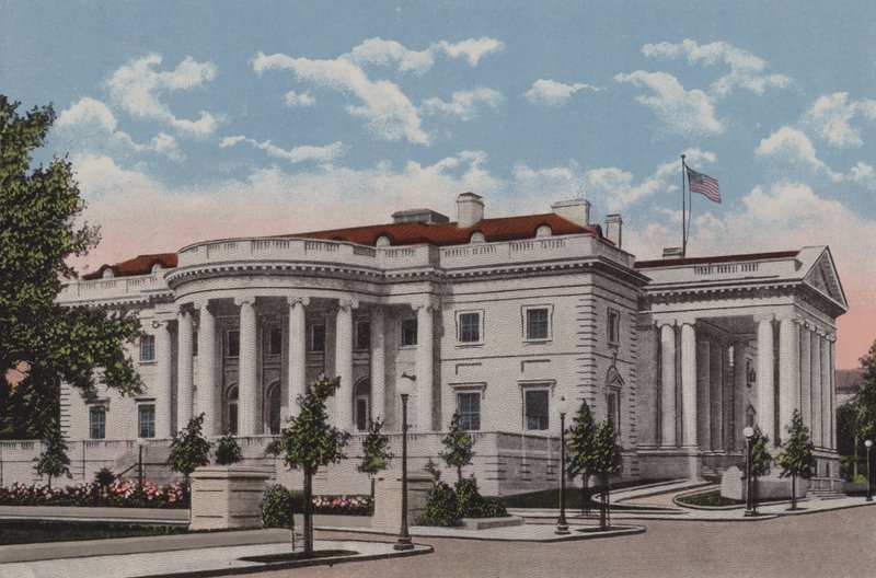 La Memorial Continental Hall, Washington DC (litografia a colori) da American School