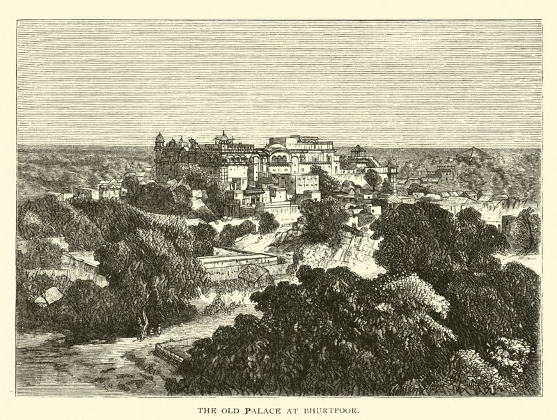 Il vecchio palazzo a Bhurtpoor da American School
