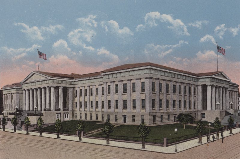 Ufficio Brevetti, Washington DC (litografia a colori) da American School