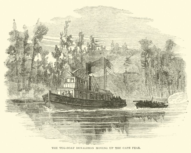 Il rimorchiatore Donaldson risale il Cape Fear, marzo 1865 da American School