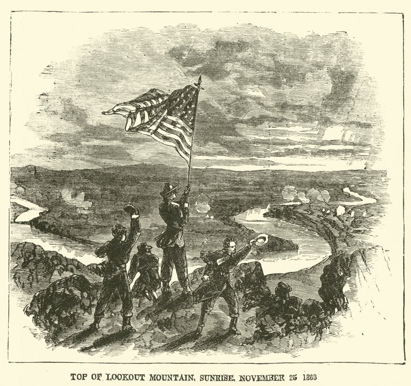 Cima di Lookout Mountain, alba, 25 novembre 1863, novembre 1863 da American School
