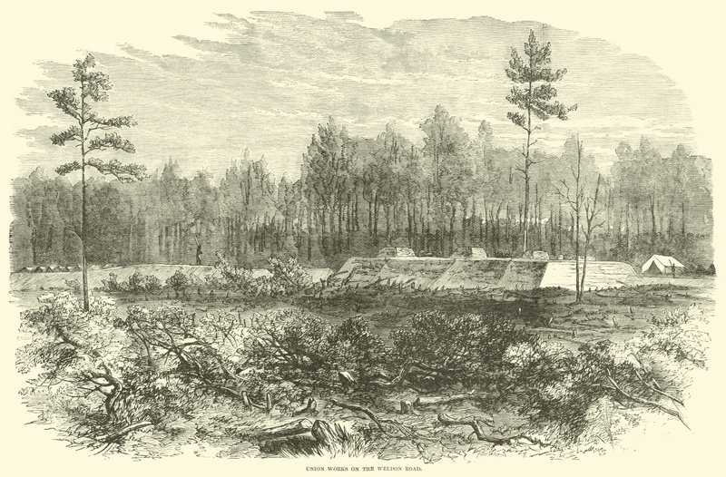 Opere unioniste sulla Weldon Road, agosto 1864 da American School