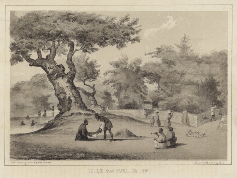 Villaggio vicino a Napha, Lew Chew (Isole Ryukyu) da American School