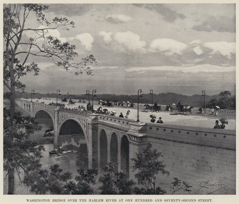 Washington Bridge sul fiume Harlem a One Hundred and Seventy-Second Street da American School