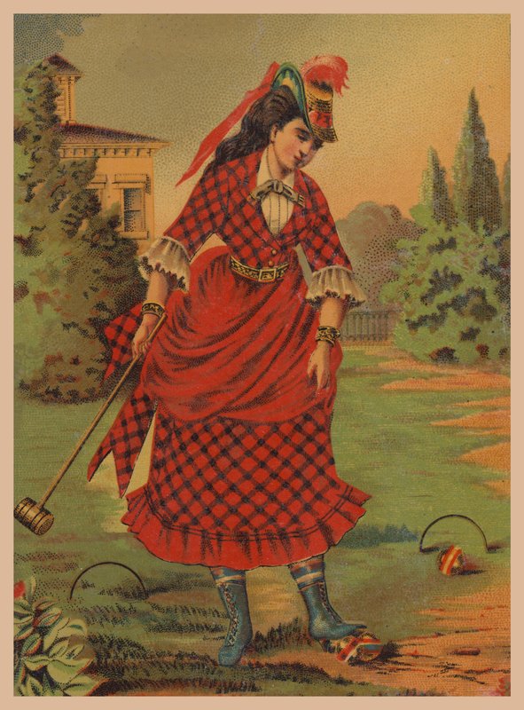 Donna che gioca a croquet da American School