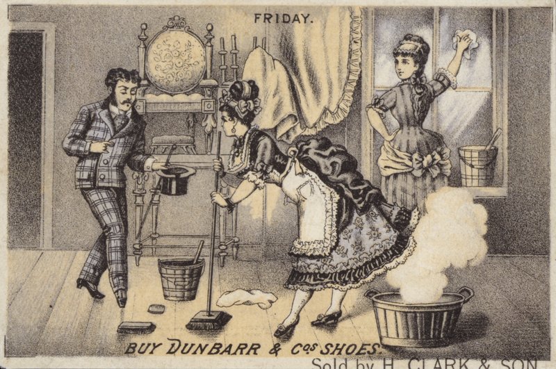 Donne che puliscono e lavano da American School