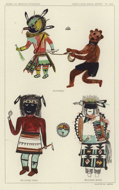 Wupamau, Mucaias Taka, Mucaias Mana (litografia a colori) da American School