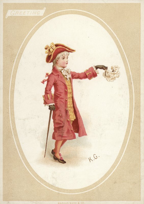 Ragazzo giovane in costume del XVIII secolo da American School