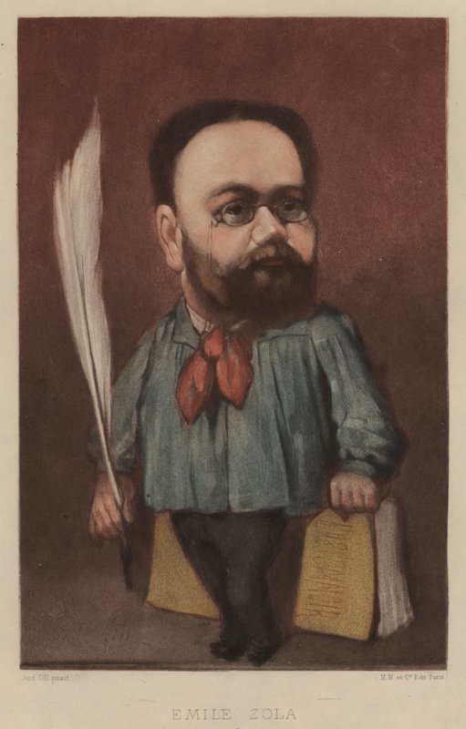 Emile Zola, romanziere, drammaturgo e giornalista francese da Andre Gill