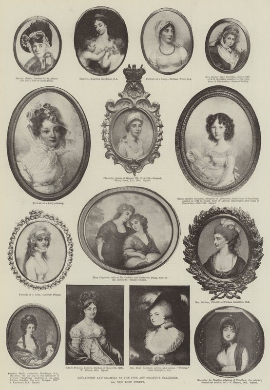 Miniature e smalti alle gallerie della Fine Art Society, 148, New Bond Street da Angelica Kauffmann