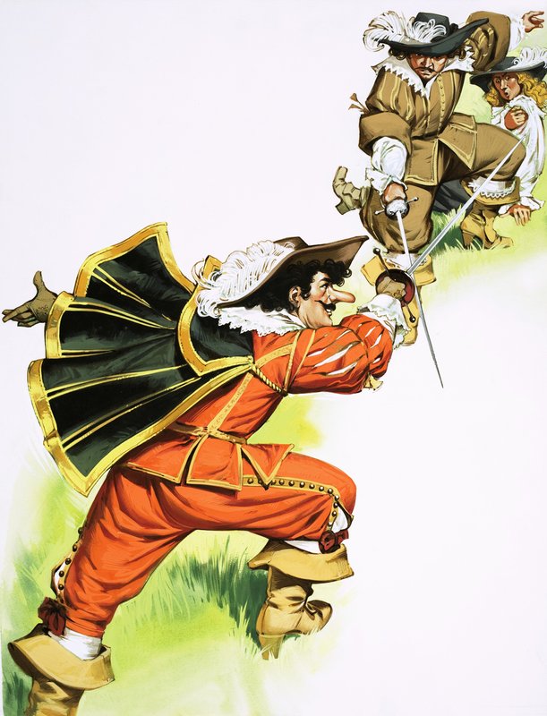Cyrano de Bergerac in un combattimento con la spada da Angus McBride