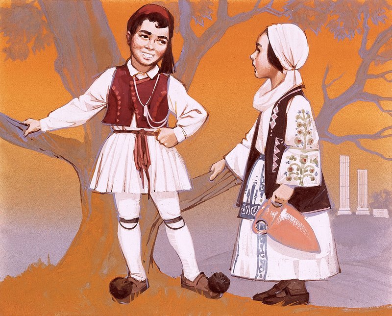 Bambini greci nel loro costume nazionale da Angus McBride