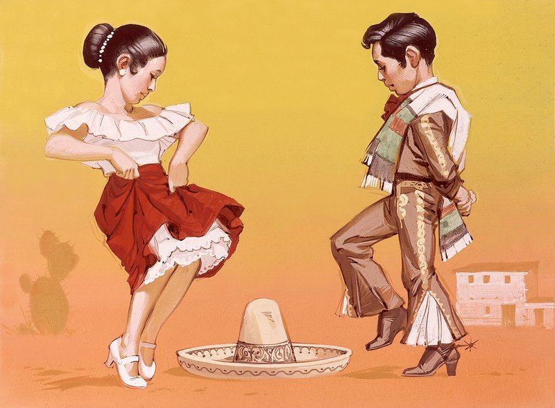 Bambini messicani nel loro costume nazionale da Angus McBride
