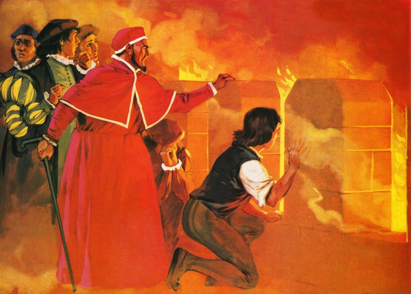 Papa Clemente e i suoi seguaci assistono al saccheggio e all