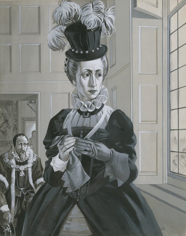 La regina Elisabetta I, alla notizia dell