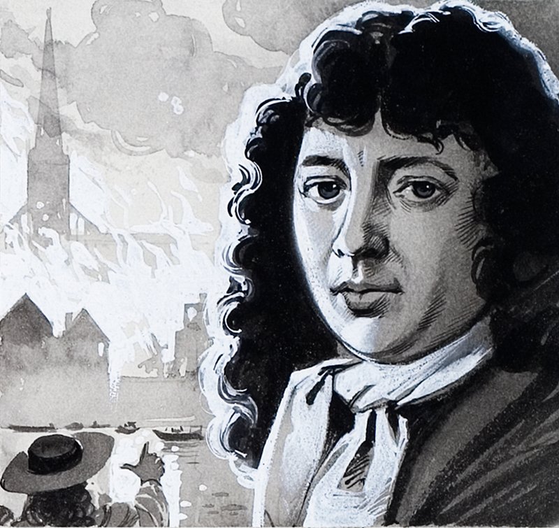Samuel Pepys e il grande incendio di Londra da Angus McBride