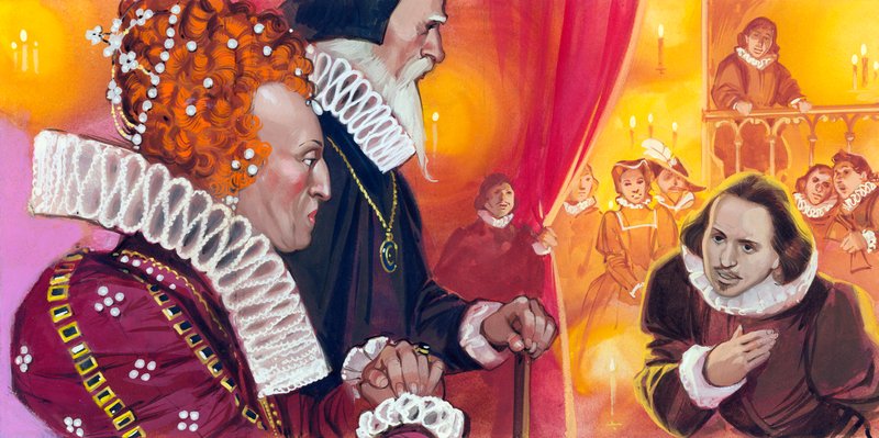 Shakespeare viene presentato alla Regina Elisabetta I da Angus McBride