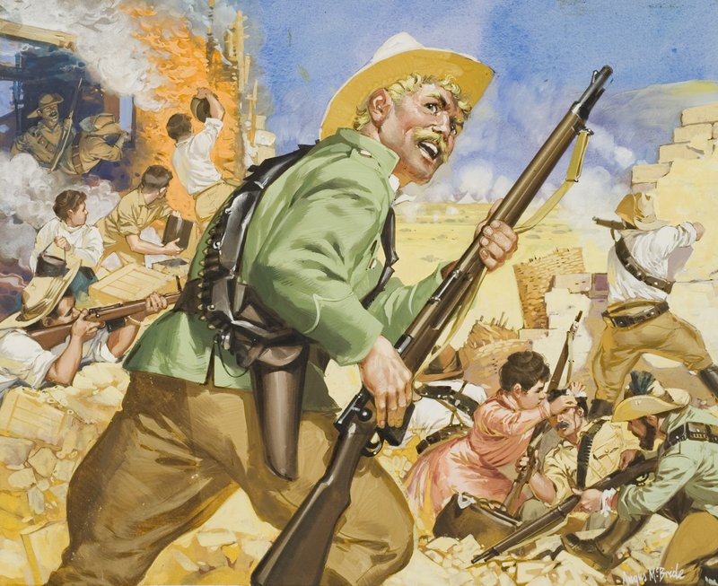 Assedio di Mafeking, del 1899-1900 (gouache su carta) da Angus McBride